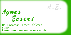 agnes ecseri business card